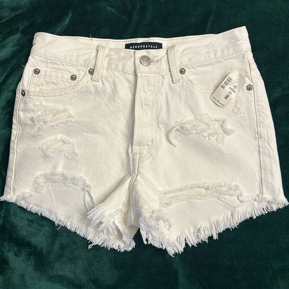White denim shorts